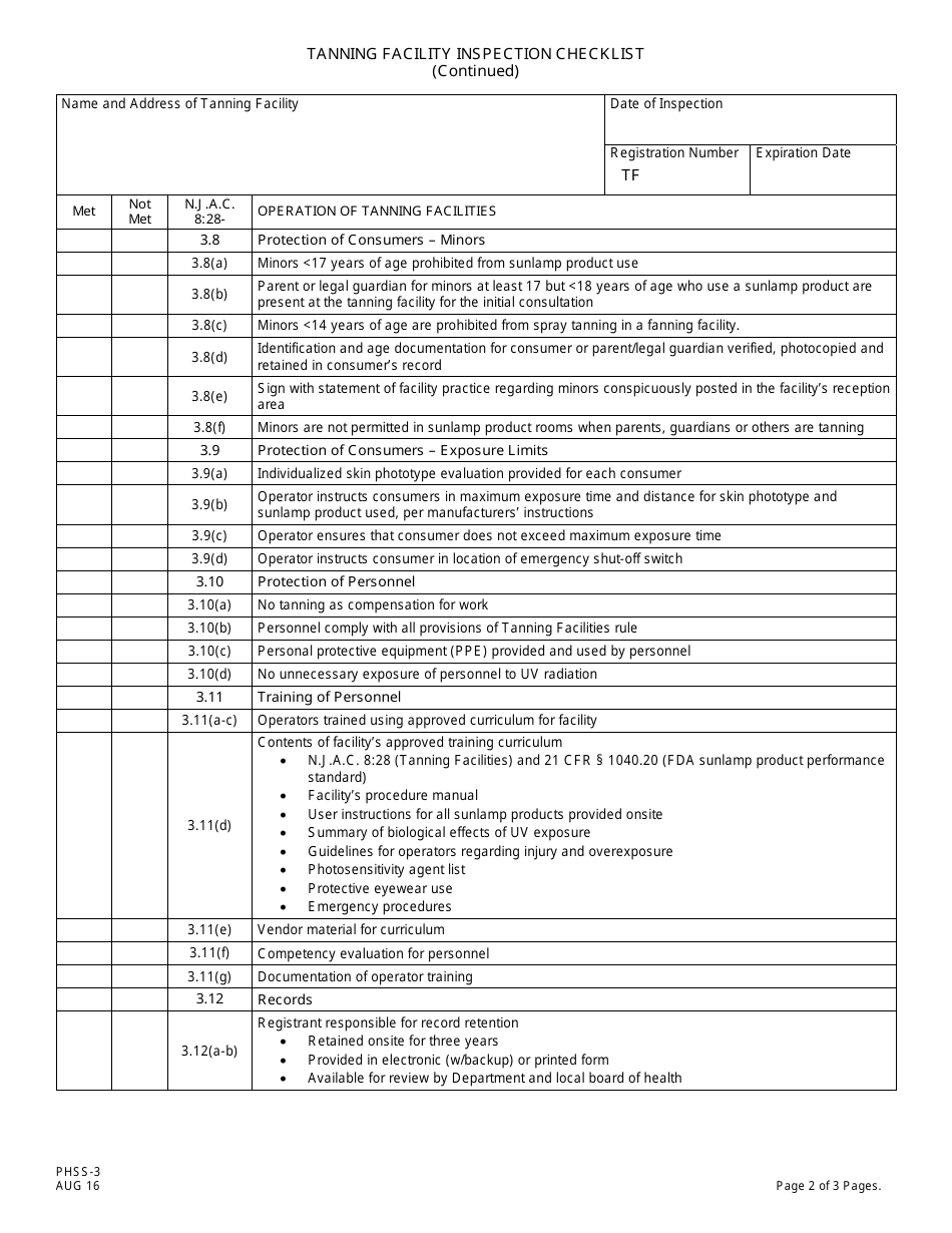 Form PHSS-3 - Fill Out, Sign Online and Download Printable PDF, New ...