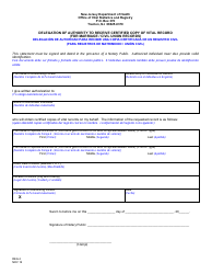 Document preview: Form REG-3 Delegation of Authority to Receive Certified Copy of Vital Record (Marriage/Civil Union) - New Jersey (English/Spanish)