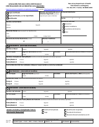 Formulario REG-28B Aplicacion Por Una Copia Certificada O Certificaciones De Un Registro Civil Ancestro - New Jersey (Spanish)