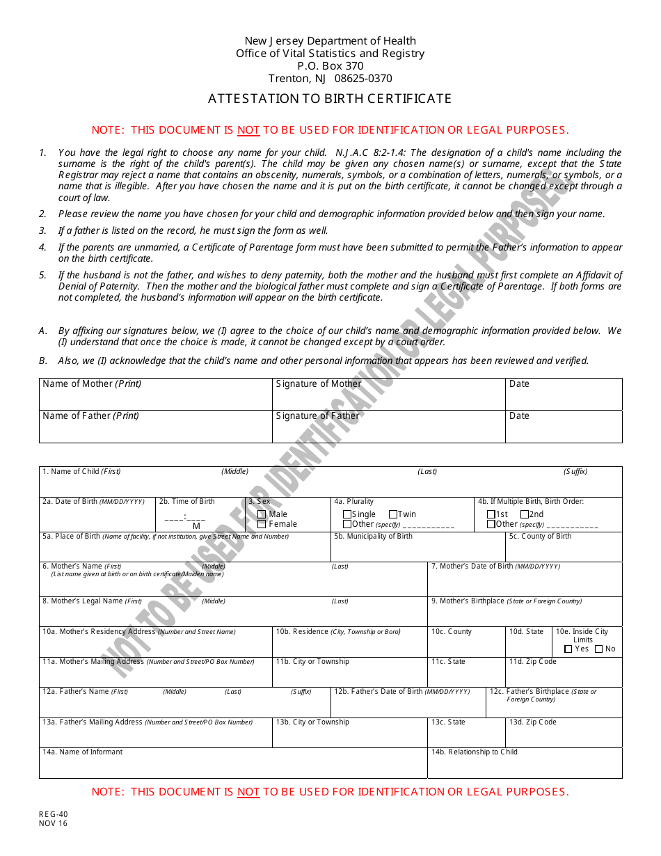 Form REG 40 Fill Out Sign Online and Download Printable PDF New