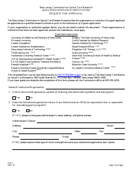 Form SCR-1 &quot;Qualified Research Institution Request for Approval&quot; - New Jersey