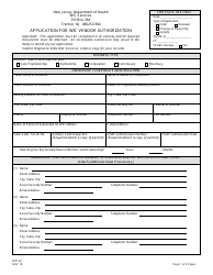 Form WIC-40 Application for Wic Vendor Authorization - New Jersey