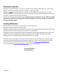 Instructions for Tuberculin Medication Request Order - New Jersey, Page 2