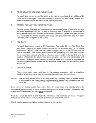 Instructions for Form VPH-10 Monthly Dog License Report - New Jersey, Page 2