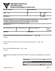 Document preview: Form S.P.806B Internship Program Background Investigation Questionnaire - New Jersey