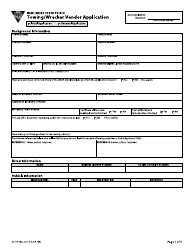 Form S.P.871 &quot;Towing/Wrecker Vendor Application&quot; - New Jersey