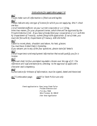 Instructions for Form SP-171 Application for Private Detective License - New Jersey, Page 2