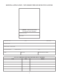 Form S.P.415 Renewal Application for New Jersey Private Detective License - New Jersey, Page 2