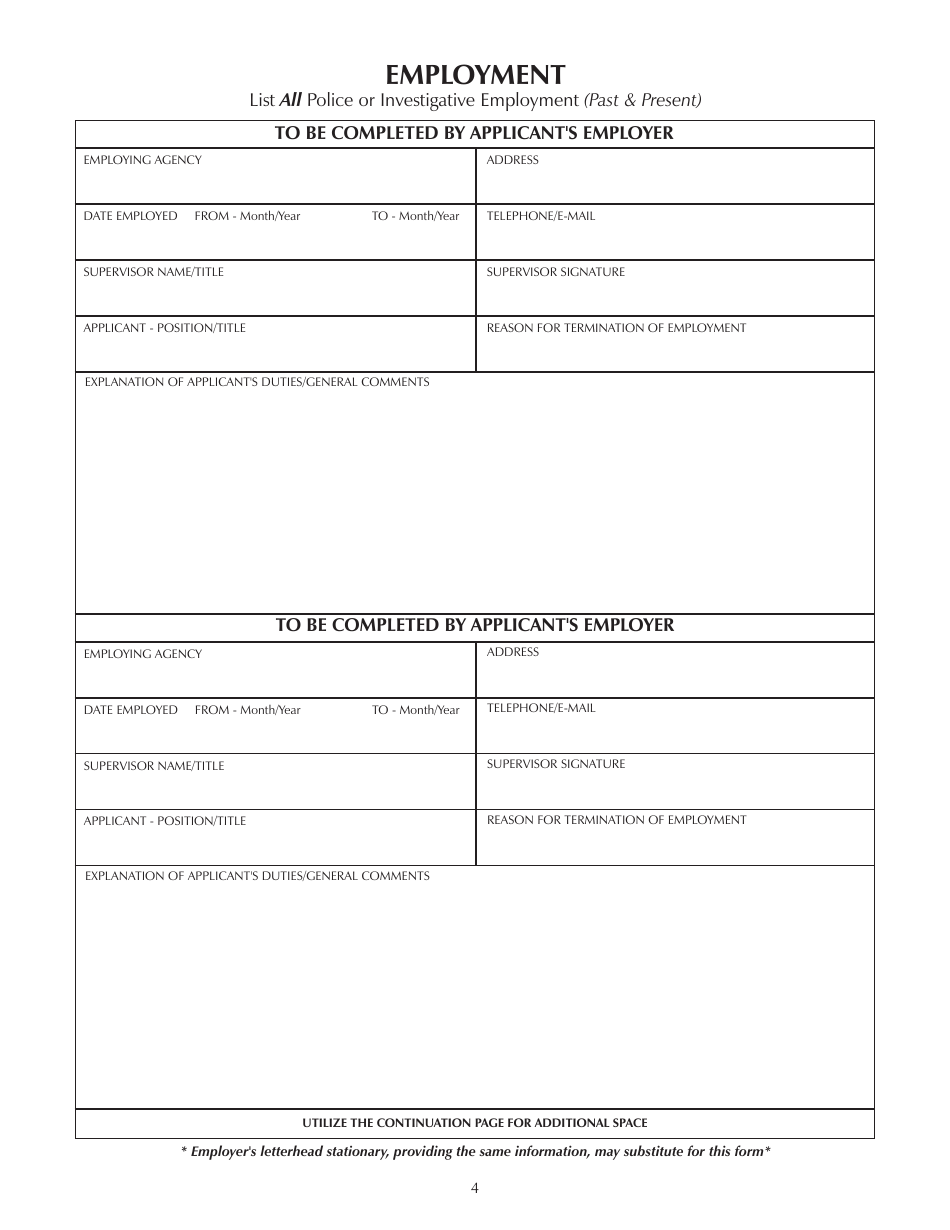 Form SP-171 Application for Private Detective License - New Jersey, Page 4