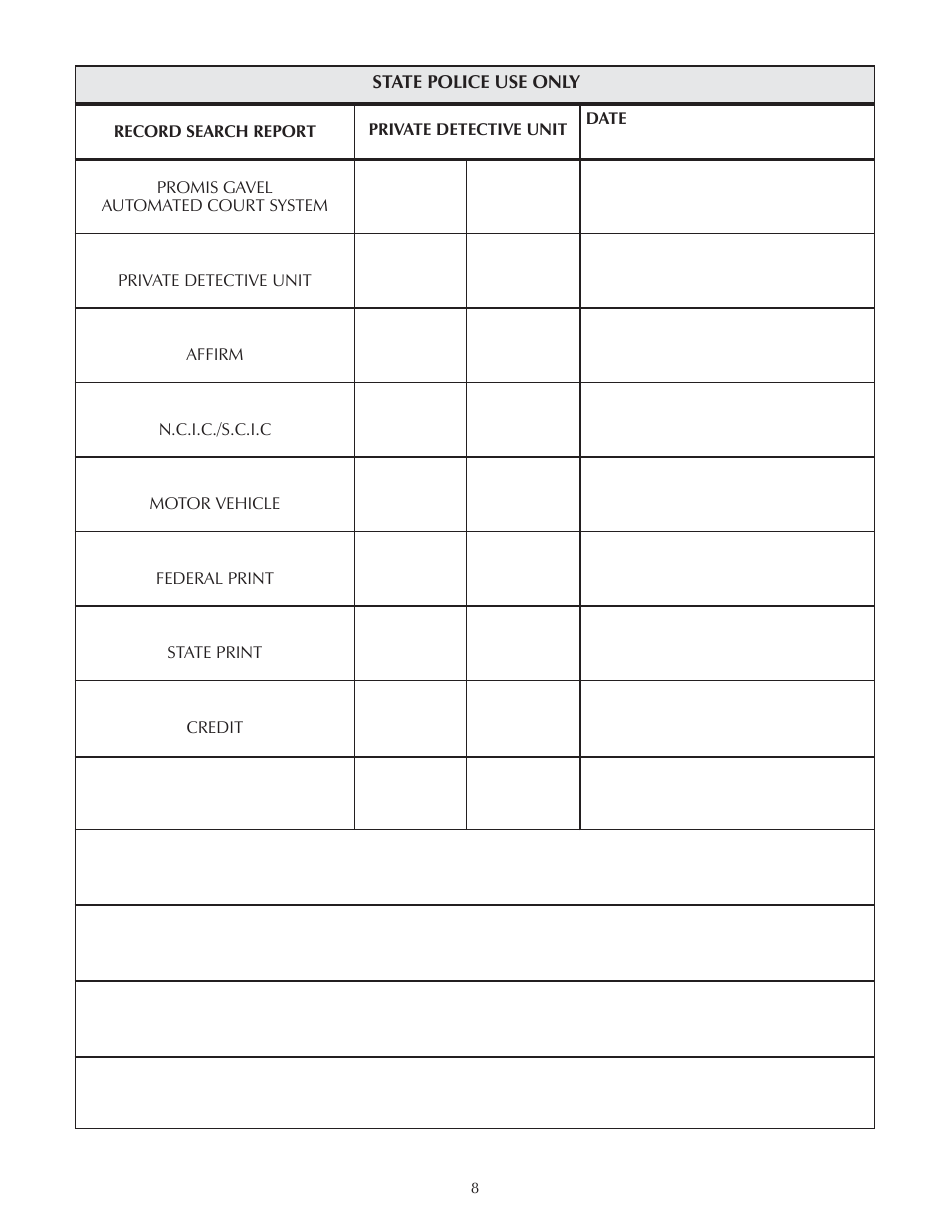 Form SP-171 Application for Private Detective License - New Jersey, Page 8