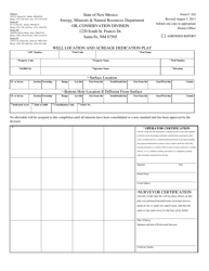 Form C-102 &quot;Well Location and Acreage Dedication Plat&quot; - New Mexico