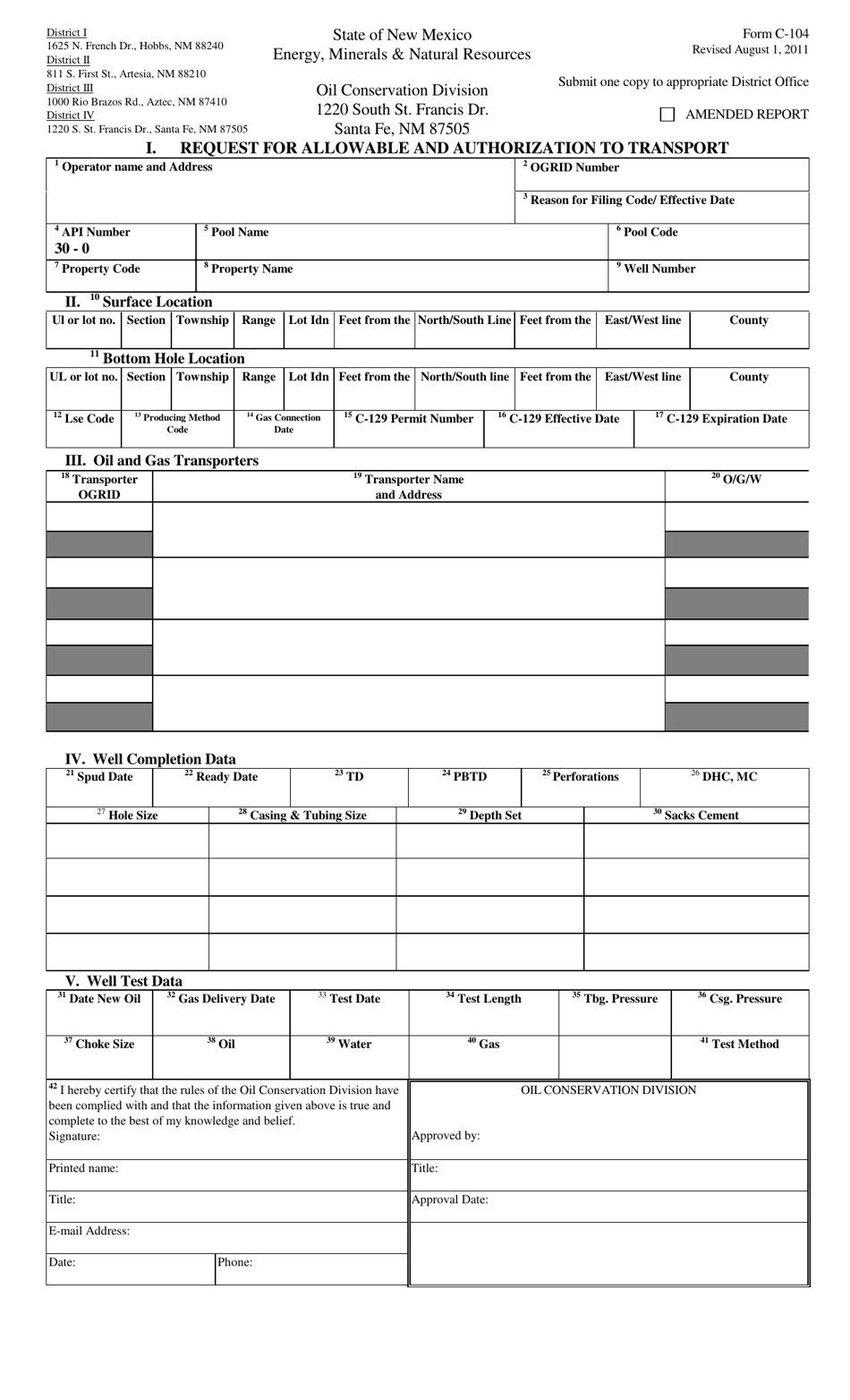 Form C-104 - Fill Out, Sign Online and Download Printable PDF, New ...