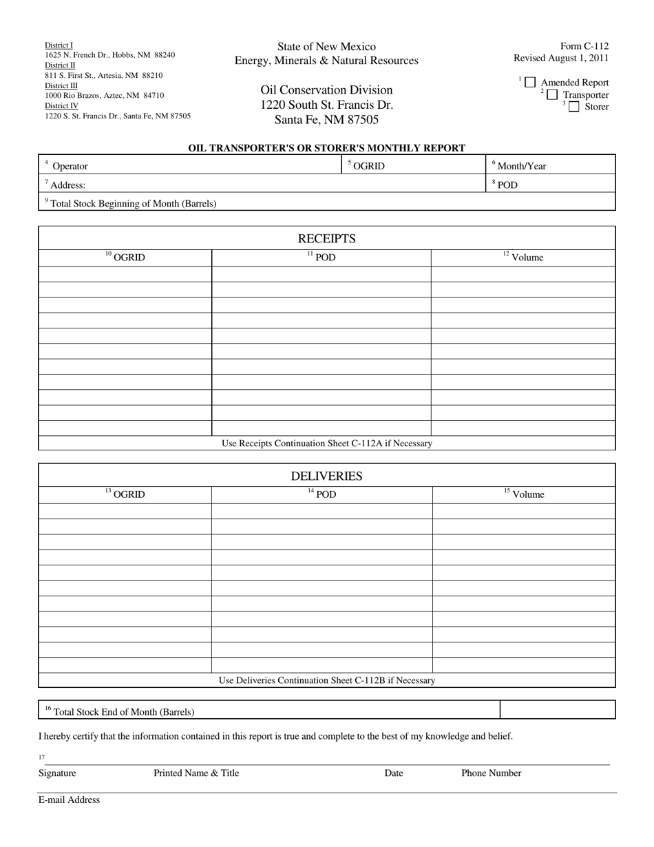 Form C-112 - Fill Out, Sign Online and Download Printable PDF, New ...