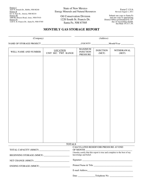 Form C-131A Printable Pdf