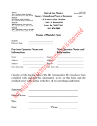 Form C-146 &quot;Change of Operator Name&quot; - New Mexico
