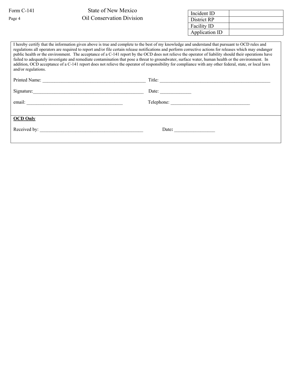 Form C-141 Release Notification - New Mexico, Page 4
