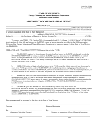 Document preview: Form O & G CBA Assignment of Cash Collateral Deposit - New Mexico
