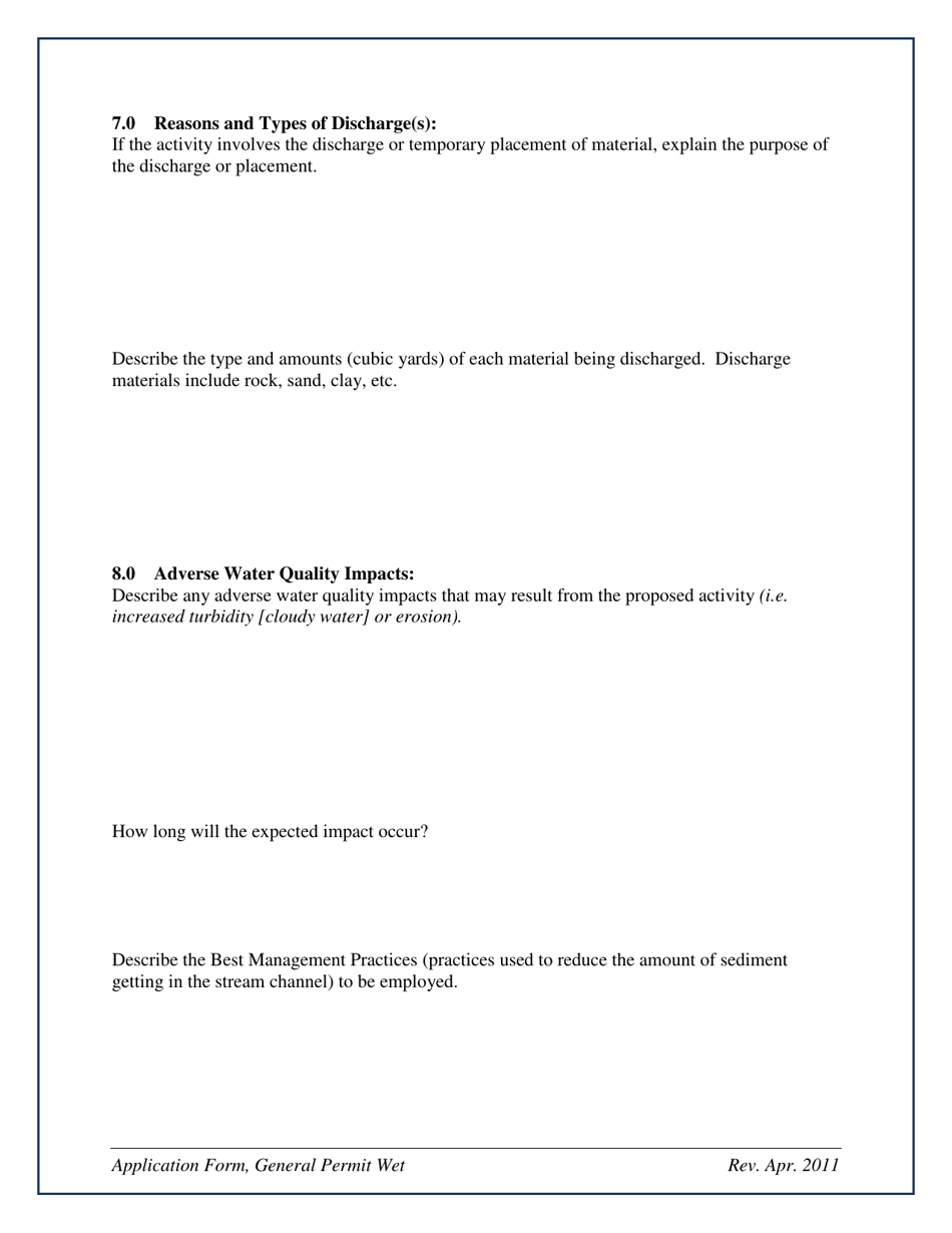 General Mining Permit Application for Wet Conditions - New Mexico, Page 6