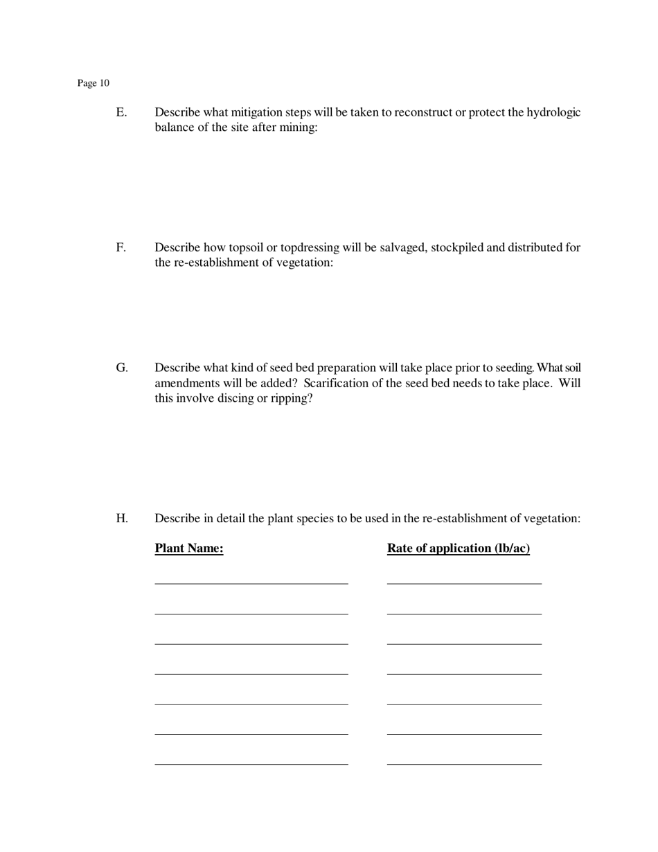 Subpart 3 Minimal Impact New Mining Permit Application - New Mexico, Page 10