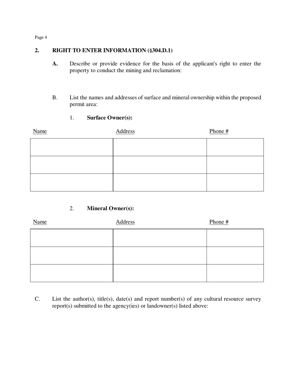 Subpart 3 Minimal Impact New Mining Permit Application - New Mexico, Page 4
