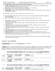 Instructions for Reporting Submittal Form - New Mexico, Page 2