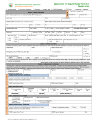 Form LW401E Application for Liquid Waste Permit or Registration - New Mexico