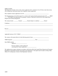 Application for a Variance From the Requirements of the Liquid Waste Disposal and Treatment Regulations - New Mexico, Page 2