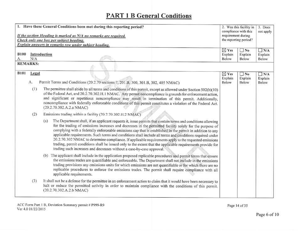 Instructions for Title-V Annual Compliance Certification - New Mexico, Page 6