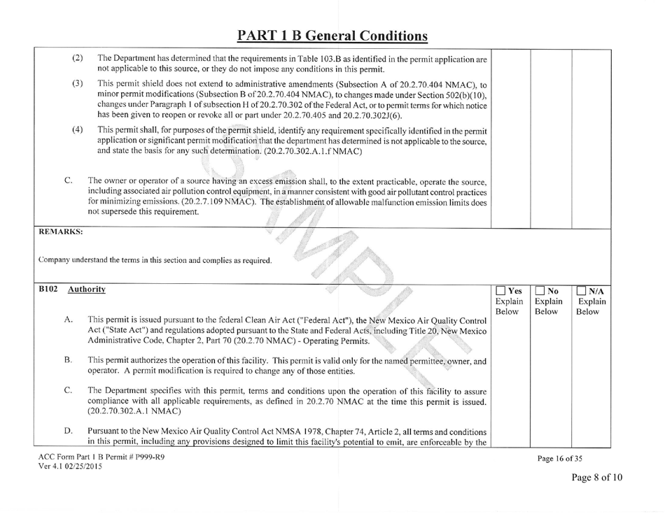 Instructions for Title-V Annual Compliance Certification - New Mexico, Page 8