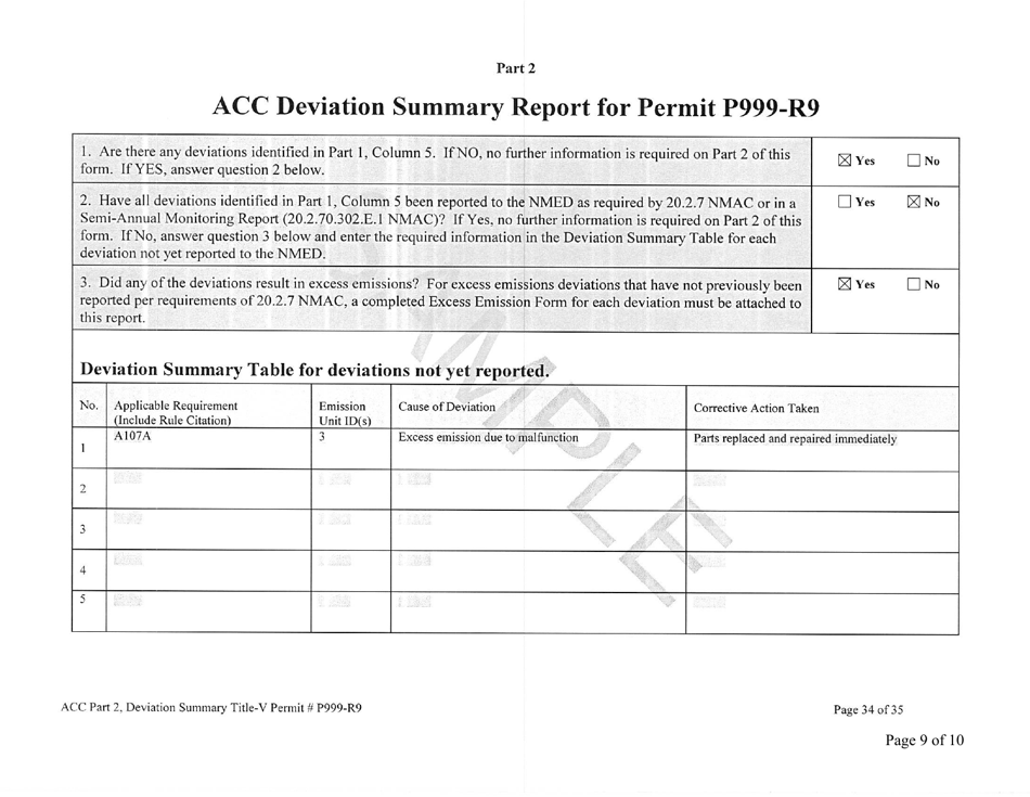 Instructions for Title-V Annual Compliance Certification - New Mexico, Page 9