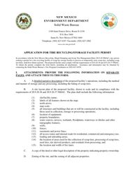 Application for Tire Recycling/Storage Facility Permit - New Mexico