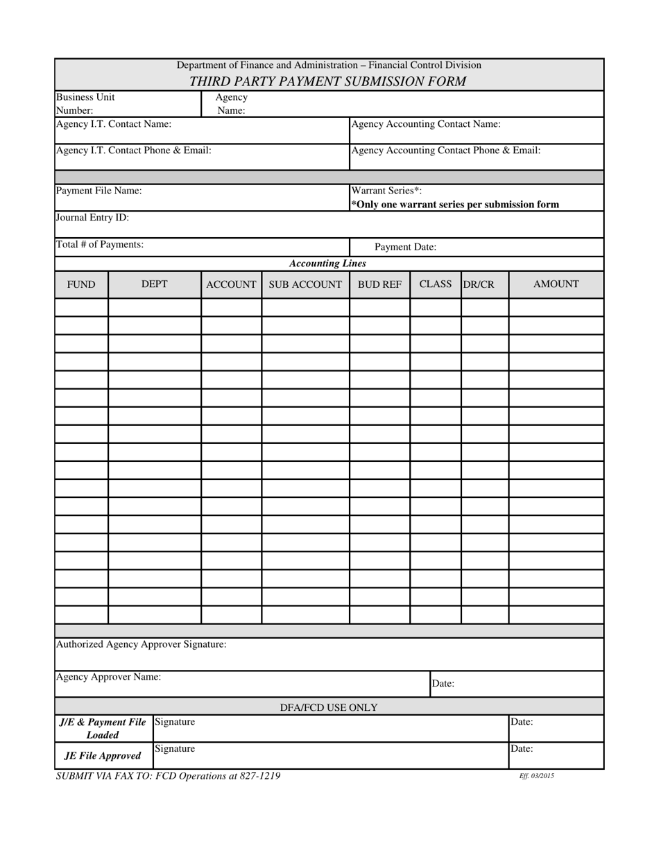Third Party Payment Submission Form - New Mexico, Page 1