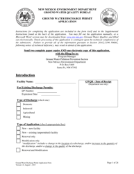 Ground Water Discharge Permit Application - New Mexico