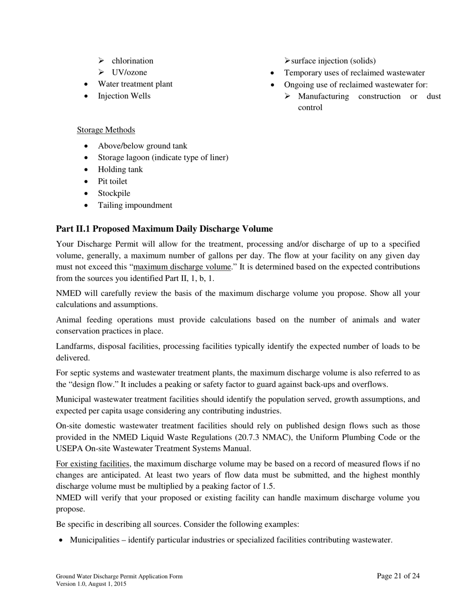 Ground Water Discharge Permit Application - New Mexico, Page 21