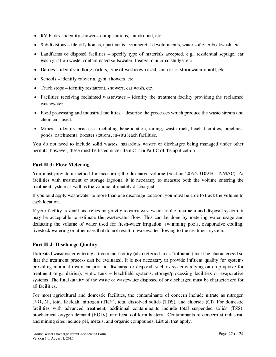 Ground Water Discharge Permit Application - New Mexico, Page 22