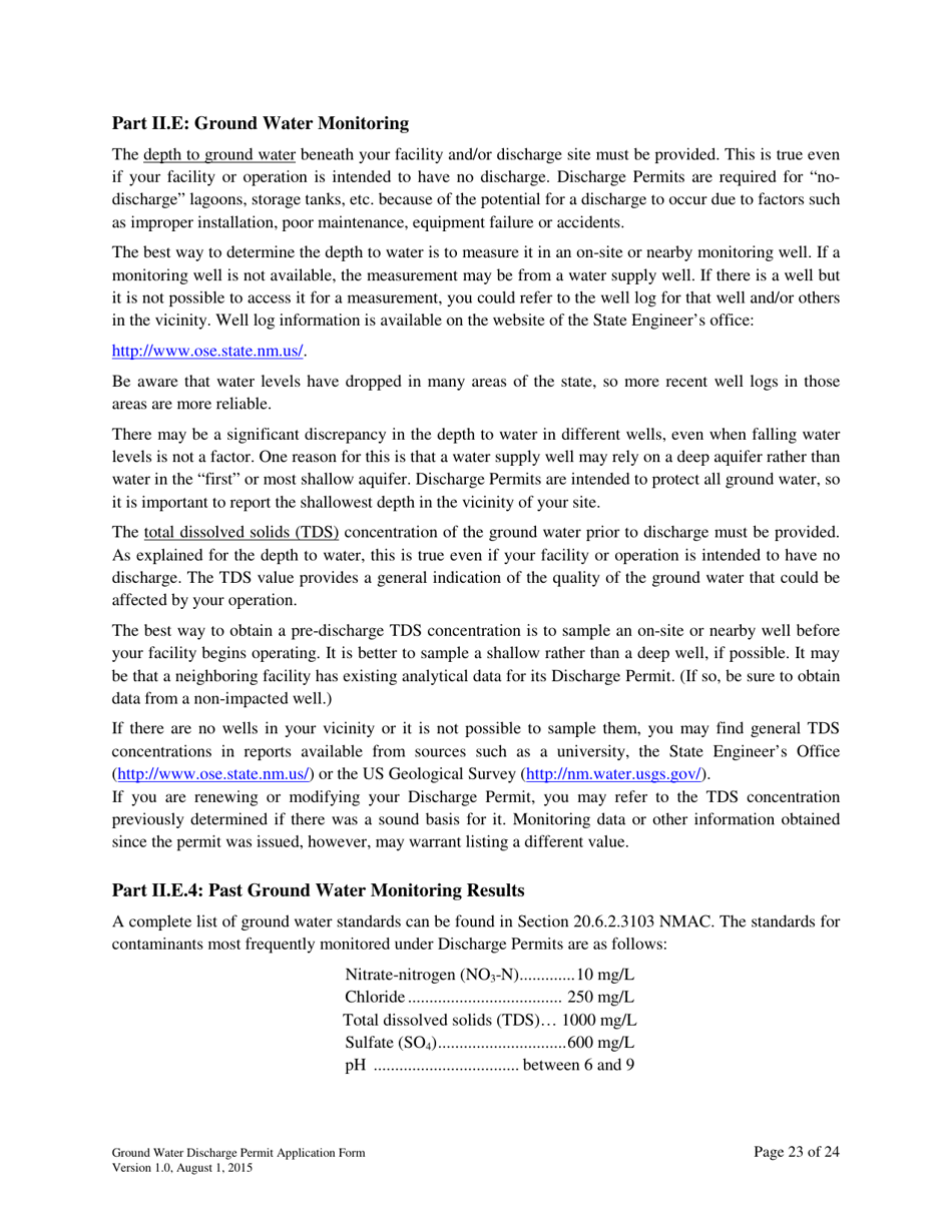 Ground Water Discharge Permit Application - New Mexico, Page 23