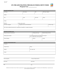 Document preview: Form A-2201 On-The-Job Training Program Enrollment Form - New Mexico