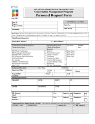 Document preview: Form A-1151 Personnel Request Form - New Mexico