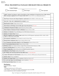Document preview: Form A-1177 Final Transmittal Package Checklist for All Projects - New Mexico