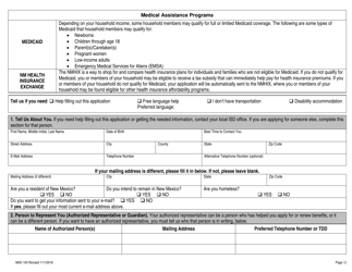 Form MAD100 Application for Medical Assistance - New Mexico, Page 2