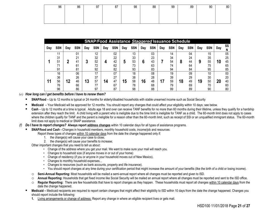 Form HSD100 Application for Assistance - New Mexico, Page 21