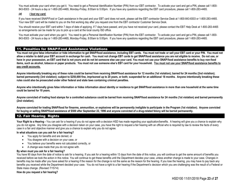 Form HSD100 Application for Assistance - New Mexico, Page 23