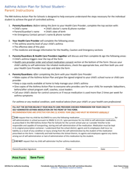 New Mexico Asthma Action Plan for Schools - New Mexico, Page 2