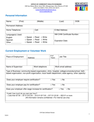 Application for Community Health Worker State Certification Renewal - New Mexico, Page 3