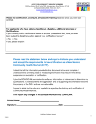 Application for Community Health Worker State Certification Renewal - New Mexico, Page 6