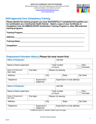 Community Health Workers State Certification Application - New Mexico, Page 4