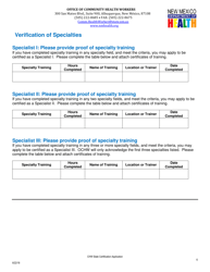 Community Health Workers State Certification Application - New Mexico, Page 6