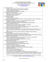 Aplicacion Para La Certificacion Estatal De Los Trabajadores De La Salud Comunitaria - New Mexico (Spanish), Page 8