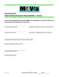 Mi via Self-directed Waiver: Annual Understanding Participant Responsibilities Consent Form - New Mexico, Page 3