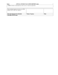 Annual Occupational Therapy Re-evaluation Report - New Mexico, Page 3